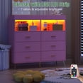 thumbnail image 7 of Modern Baby Dresser with LED Lights, Changing Table, 6 Drawers & Power Outlet, Black Storage Solution for Nursery, 7 of 7