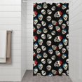 thumbnail image 2 of Black Cartoon Skull Pattern Shower Curtain 36"x72" ,Bathroom Decorative Shower Curtains Set with 12 Hooks,Modern Waterproof Washable Shower Curtain, 2 of 6