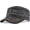 Denim Black, variant on Washed Cotton Military Cadet Army Caps Unique Design Vintage Flat Top Hat
