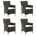 thumbnail image 1 of vidaXL Chaises de Jardin avec Coussins 4 Pcs Rotin Poly Brun, 1 of 5