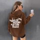 thumbnail image 5 of Gibobby Túnica de moda Sudaderas informales holgadas para mujer, Top de con bloqueo de color con capucha, suéter estampado cálido de manga larga （Marrón， S), 5 of 5
