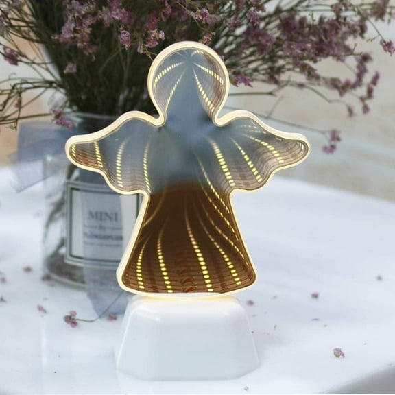 Zhangyh 3D Infinite Mirror Tunnel Light, Mirror Night Light, 3D Creative Double Side Sign Lamp for Home Living Room Decor