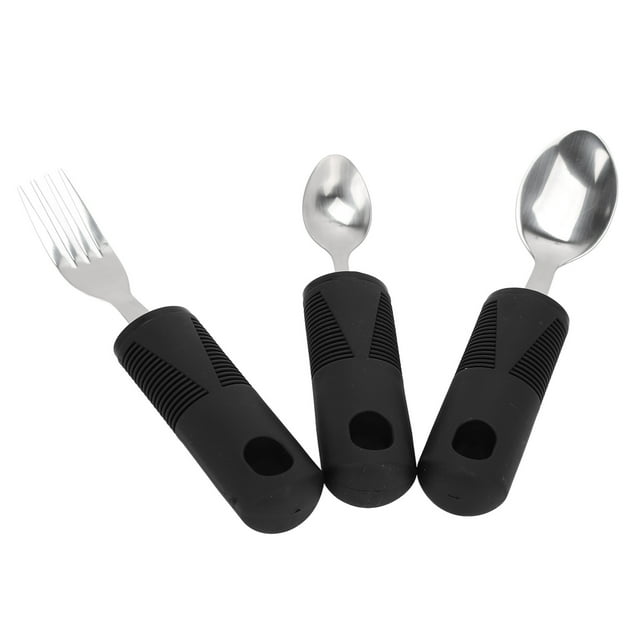 Parkinsons Utensils,3Pcs Adaptive Utensils Stainless Adaptive Utensilsfor Parkinsons Weighted Utensils Finely Tuned Performance