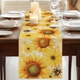 thumbnail image 3 of Table Runners 72 Inches Long Dress Scarves, Sunflower Farmhouse Kitchen/Dining Table Runner, Coffee Tablerunners, Yellow Floral Elegant Pastoral Flowers Rustic 14x72 Inch, 3 of 9