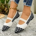 thumbnail image 5 of SuTry Women's Pointed Toe Flats Polka Dot Print Stretch Strap Lightweight Breathable Mesh Comfortable Casual Walking Shoes(36), 5 of 9