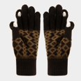 thumbnail image 5 of Krdevn 3Pcs Winter Knit Hat Scarf Touch Screen Gloves Set, Thermal Warm Snowflake Print Beanie Neck Wrap Gloves Kit for Men Women,Coffee, 5 of 6