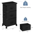 thumbnail image 2 of Bigleap 3-Drawer Rolling Fabric Dresser, Small Space Storage Cabinet with Wheels, Mobile Nightstand for Bedroom, Closet, Entryway, Brown, 2 of 7