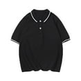 thumbnail image 1 of T-shirts Garçons Manches Courtes Décontracté Polo Uni Noir 9-10 Ans, 1 of 6