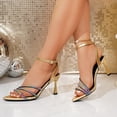 thumbnail image 4 of SACFOF Women'S Rhinestone Clear Kitten Heel Sandals Fashion Pointed Fish Mouth Transparent Stiletto Slingback Sexy Prom Pumps Slip-On Dress Shoes, 4 of 6