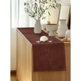 thumbnail image 5 of Table Runner 72 Inches Long for Kitchen Dining, Dark Brown Dresser Scarf Farmhouse, Dining Table Decorations for Wedding/Parties, Farmhouse Burlap Solid Brown Color Modern Linen Texture 18 x 72 In, 5 of 9