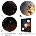 thumbnail image 3 of Designart "Embarking on a Cosmic Journey" Asteroids Floater Framed Canvas Print, 3 of 7