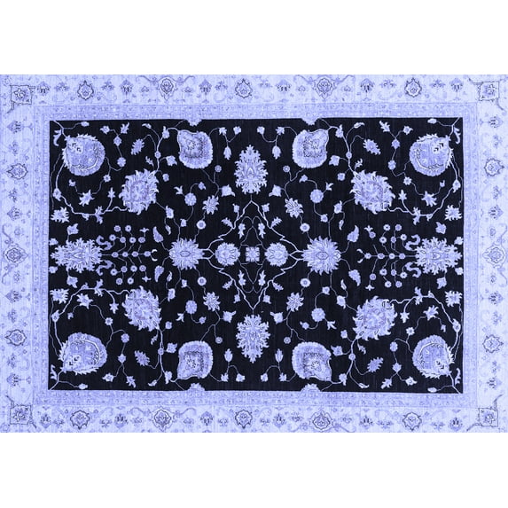 Ahgly Company Machine Washable Indoor Rectangle Oriental Blue Traditional Area Rugs, 2' x 3'