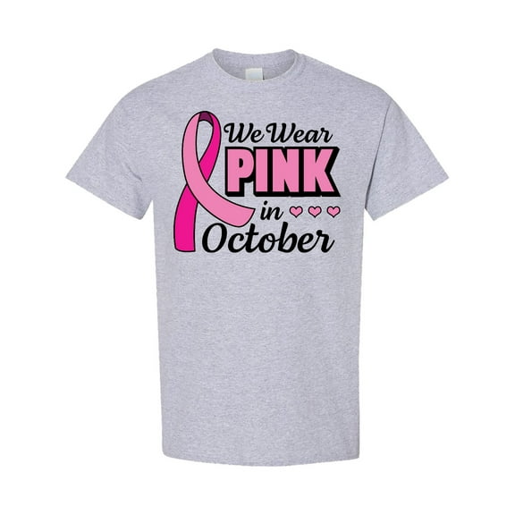 Inktastic Breast Cancer Awareness We Wear Pink in October T-Shirt