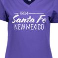 thumbnail image 4 of Inktastic From Santa Fe New Mexico in White Distressed Text Women's V-Neck T-Shirt, 4 of 5