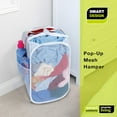 thumbnail image 7 of Smart Design Pop Up Laundry Hamper with Easy Carry Handles and Side Pocket - Durable Mesh Fabric - Collapsible Design - Clothes and Laundry - Home Organization - Holds 2 Loads - 13 x 21 Inch - White, 7 of 7