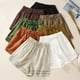 thumbnail image 2 of Pantalones cortos TEELYNN holgados con cintura elástica estilo bohemio para playa para mujer, pantalones cortos casuales de lino y algodón con encaje floral para verano 3XL, 2 of 5