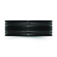 thumbnail image 3 of Titanium Grooved Black IP-plated 8mm Brushed and Polished Band Size 10, 3 of 6