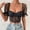 Black, variant on Elegant French- Top for Women with Delicate Lace Details and Modern Cut White M