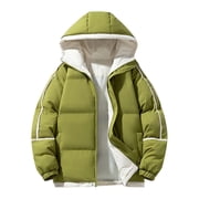 Quilted Jackets for Women Yigetop Women's Warm Winter Thicken Coat Baggy Waterproof Short Jackets Parka with Hood Women Winter Coat, Green, 3XL