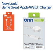 onn. Apple Watch Series 6FT USB-C Smart Watch Charger, White