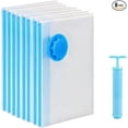 thumbnail image 1 of 8 Pack Vacuum Storage Bags, Space Saver Bags (8 Large/1Hand pump） Compressed Storage Bags for Clothing, Comfort Items and Blankets, 1 of 5