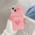 thumbnail image 1 of Cute Cartoons 3D Flower Love Heart Liquid Silicone Wallet Card Case For iPhone 14 13 12 11 Pro Max X XR XS 7 8 Plus SE3 Cover xuanjing unisex, 1 of 2