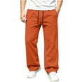 thumbnail image 3 of Xaqiouau Boys Wide Leg Sweatpants Loose Fit Casual Pants with Side Seam Detail Elastic Waist Drawstring Full Length Trousers Kids Everyday Sportswear Orange 10-11Years, 3 of 8