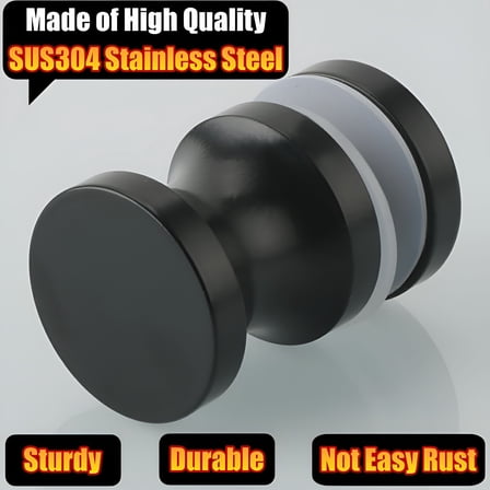 TALENO Shower Glass Door Handle, Sliding Shower Doors Knob, One Sided Pull Hardware Replacement Parts for Bathroom Glass Doors, Black Door Knobs