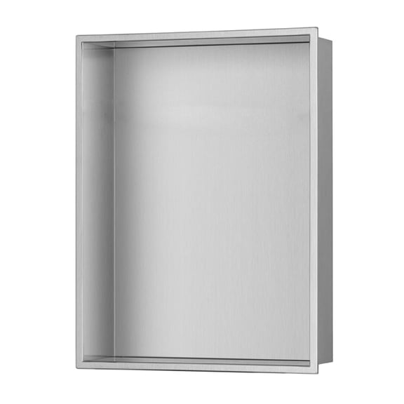 12-in x 16-in Ultra-thin Frame Recessed Stainless Steel Shower Niche Brushed Stainless Steel
