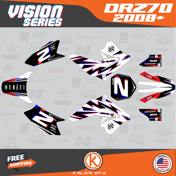Kalair GFX Graphics Kit for Suzuki DRZ70 (2008-2019) Vision Series