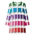 thumbnail image 3 of Shades of Pantone Colors Long Sleeved Dress clothes for women summer dress woman luxury evening dress woman for wedding, 3 of 4