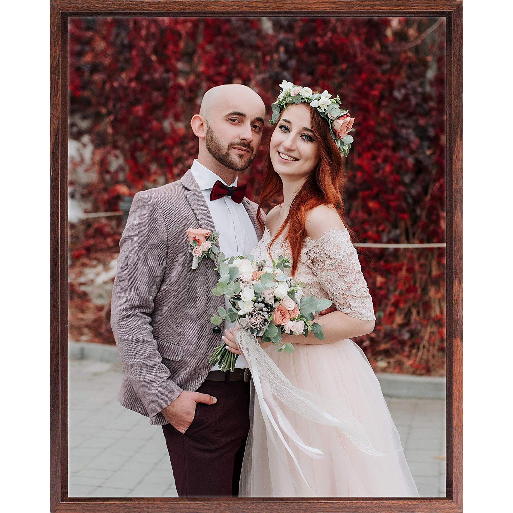 Canvas Floating Frame, Picture Wall Art Painting Frame Decor for Finished Canvas, Dark Brown 8x10 Inch