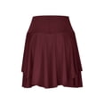 thumbnail image 5 of Women's Flowy High Waisted Skirt Shorts 2 in 1 Workout Yoga Shorts Athletic Shorts Wine,M, 5 of 6