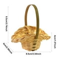 thumbnail image 3 of XSHBTOP Flower Basket,Small Flower Girl Baskets,Rustic Baskets With Handle,Miniature Woven Desktop Ornament,Home Garden Easter Picnic Farmhouse Outdoor(Yellow), 3 of 8