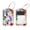 multicolored 4, variant on PhooArto 2 Pack Leather Luggage Tag with Stainless Steel Loop, Moon Flowers Pattern Baggage Handbag Travel Suitcase Tags with Name ID Card Perfect to Quickly Spot Luggage Suitcase