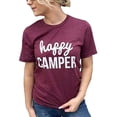 thumbnail image 1 of YourTops T-Shirt de Campeuse Heureuse pour Femmes (US m, 3-Rouge Vin), 1 of 2