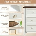 thumbnail image 4 of Vastcury Farmhouse 7 Drawers Dresser for Bedroom, 54" Wood Rustic Dresser TV Stand, Storage Cabinet for Living Room Hallway, Antique White, 4 of 16