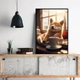 thumbnail image 5 of Póster acogedor de perro y café, pintura en lienzo, arte de pared, imagen de pared para sala de estar, café nórdico, cocina, habitación, decoración del hogar, regalos, 5 of 5