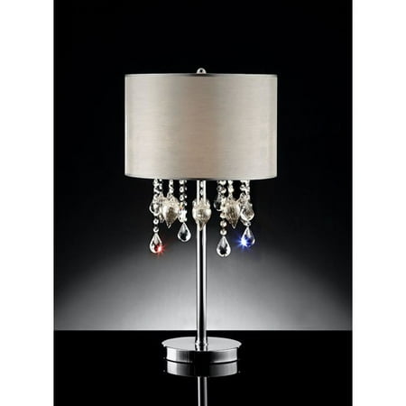 Drape Crystal Gl Peach Table Lamp