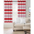 thumbnail image 2 of Red Pink Striped Blackout Curtains, Light Blocking Print Window Curtains, Farmhouse Stripes Simple Art Thermal Insulated Window Drapes for Living Room Kitchen Cafe 2 Panels, 84"W x 84"L, 2 of 9