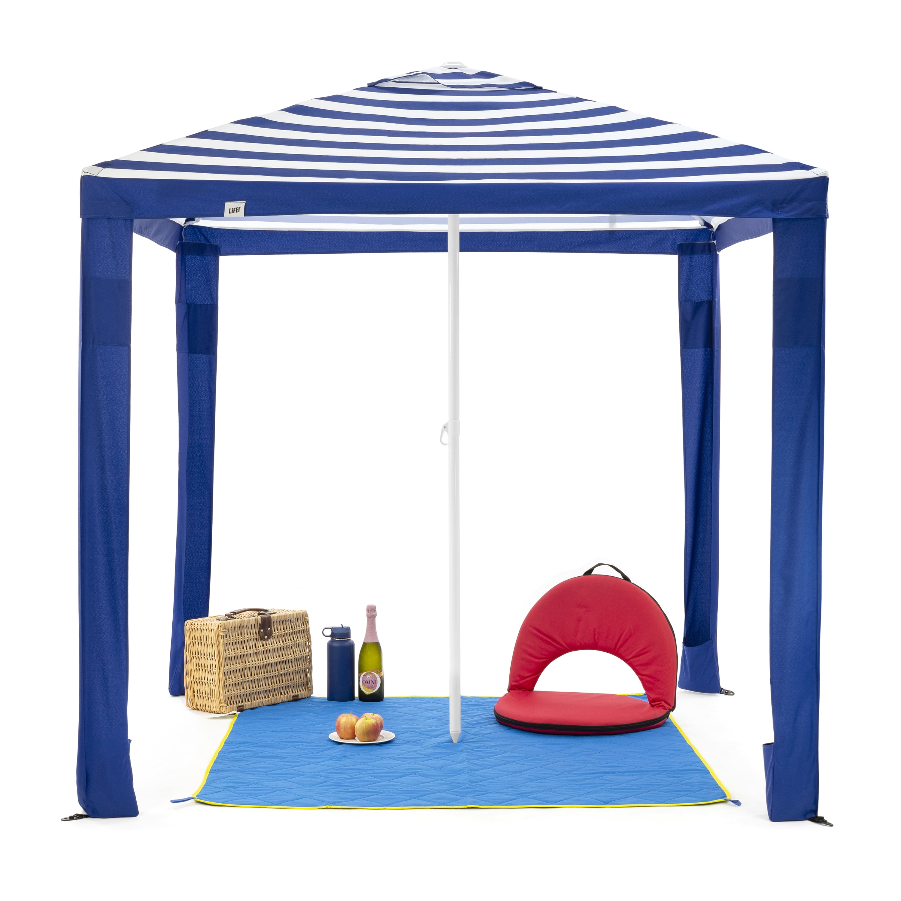 SlumberTrek 3049363VMI Maui Outdoor Beach Cabana Patio Umbrella Shelter