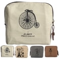 thumbnail image 2 of Coofit Portefeuille à Fermeture Éclair Mode Rétro en Lin Porte-Monnaie Sac à Argent pour Femmes, 2 of 10