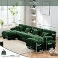 thumbnail image 5 of FFH 173.2" Modular Sectional Sofa, U Shaped Couch for Living Room, 4-Seater Comfy Cloud Couch with Deep Seat (Chenille Dark Green, 4 Seater with 2 Ottomans), 5 of 11