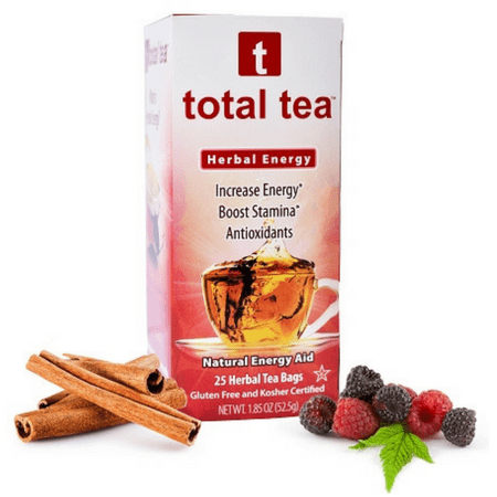 Total Tea Energy Tea 2 | 100% Natural | Better Focus and Energy | 25 sealed