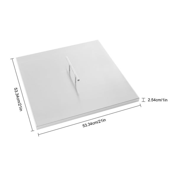 DENEST Fire Pit Cover Lid 21"x21" For Drop-in Fire Pit Pan/ Protector Stainless Steel