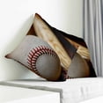 thumbnail image 3 of Vintage Baseball Pillow Covers 26x26 Inch Decorative Throw Pillow Cover, Classic Sport Retro Art Wooden Sofa Pillowcases Accent Cushion Case Home Decor Bedroom Living Room, 3 of 6