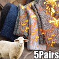 thumbnail image 5 of 5 pares de calcetines de invierno cálidos para hombre, calcetines de lana para hombre y mujer, calcetines sólidos súper gruesos, calcetines de lana merino para protegerse de la nieve fría, calcetines, 5 of 5
