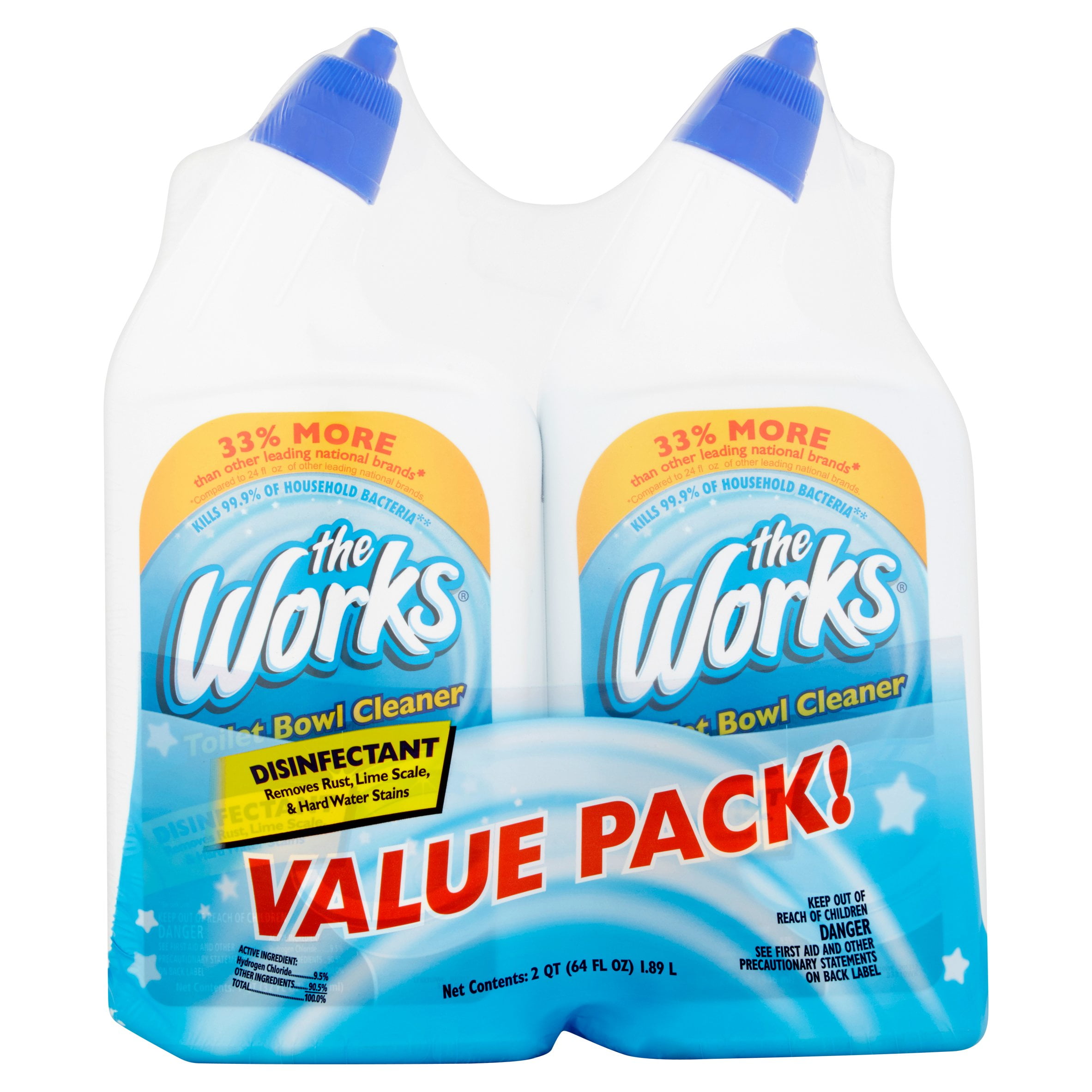 The Works Disinfectant Toilet Bowl Cleaner Value Pack, 64