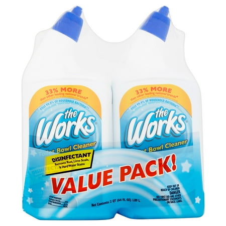 The Works Disinfectant Toilet Bowl Cleaner Value Pack, 64 fl (Best Toilet Bowl Cleaner For Stains)