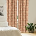 thumbnail image 2 of Ambesonne Asian Window Curtains, Circular Japanese Waves Art, Each 28" W x 63" L, Pale Rust and Pastel Yellow, 2 of 4